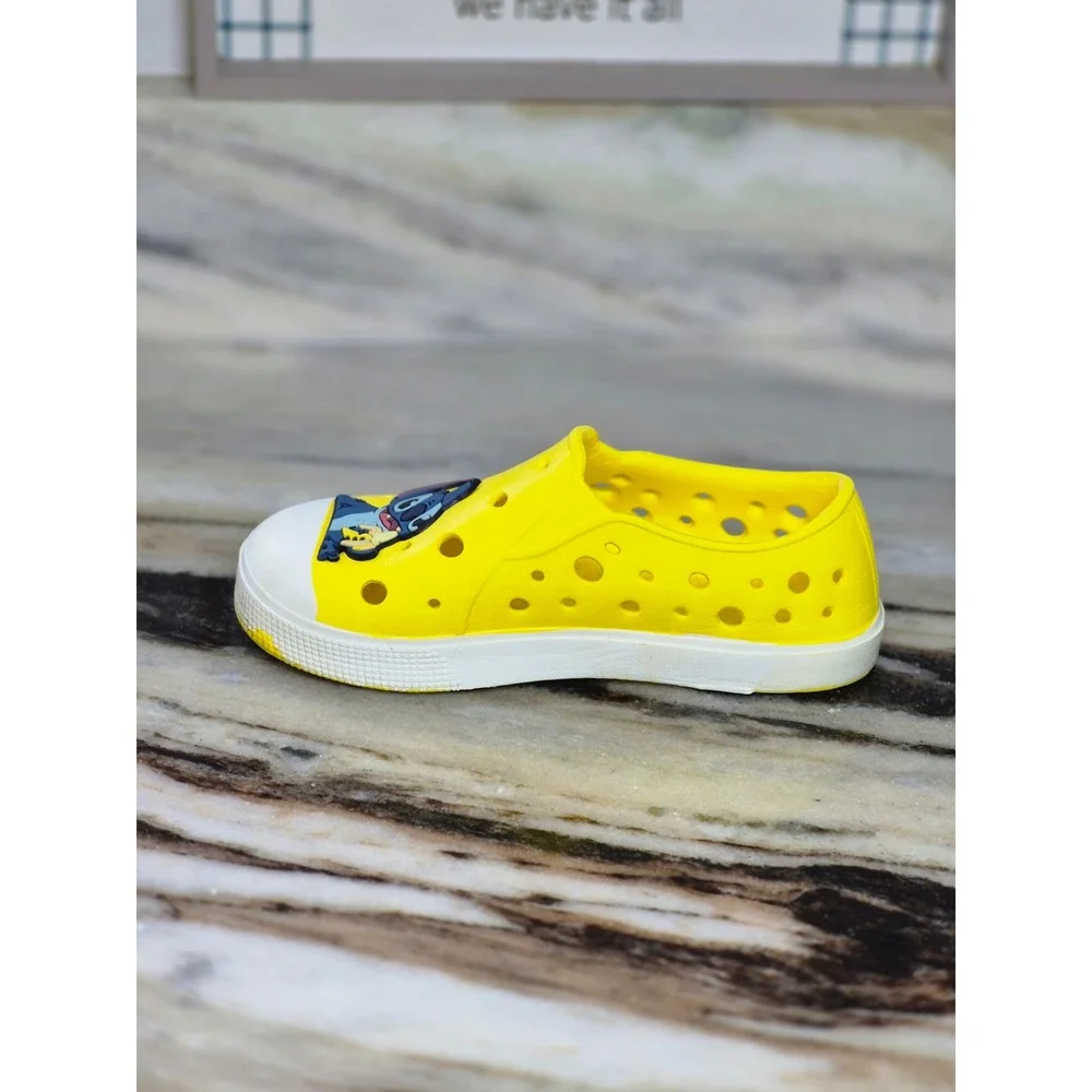 Disney Stitch Yellow EVA Foam Slip On Water Shoes Clogs Kids Size 11 Lilo Stitch
